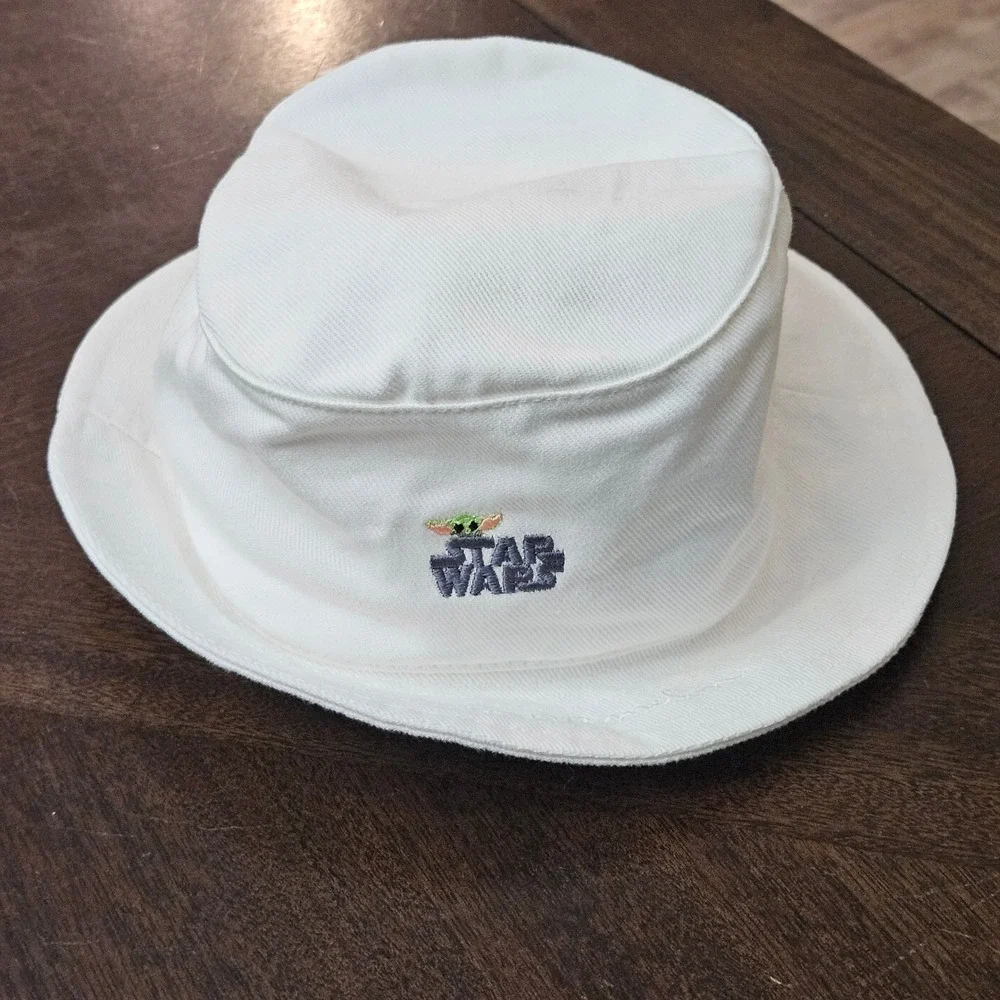 Star Wars‎ Grogu Love Your Melon Bucket Hat Kids 56cm White Embroidered Cotton